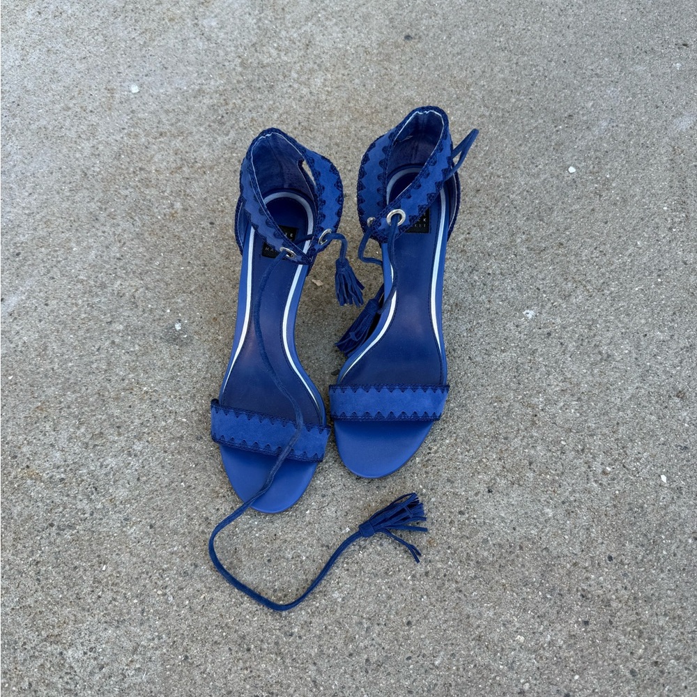Chic Blue Lace-Up Heels for Women